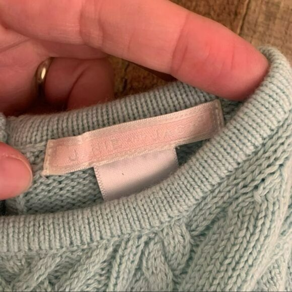 Janie And Jack Girls Size 6-12M Light Blue Short Sleeve Cable Knit Dress - Picture 4 of 7